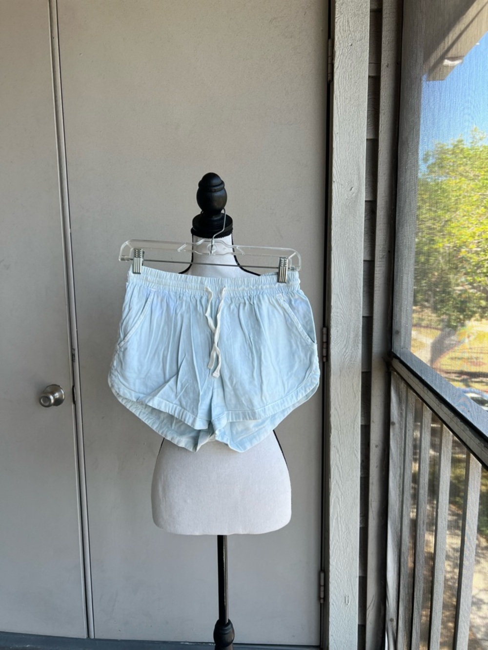 Billabong Light Blue Shorts Drawstring Elastic Waist